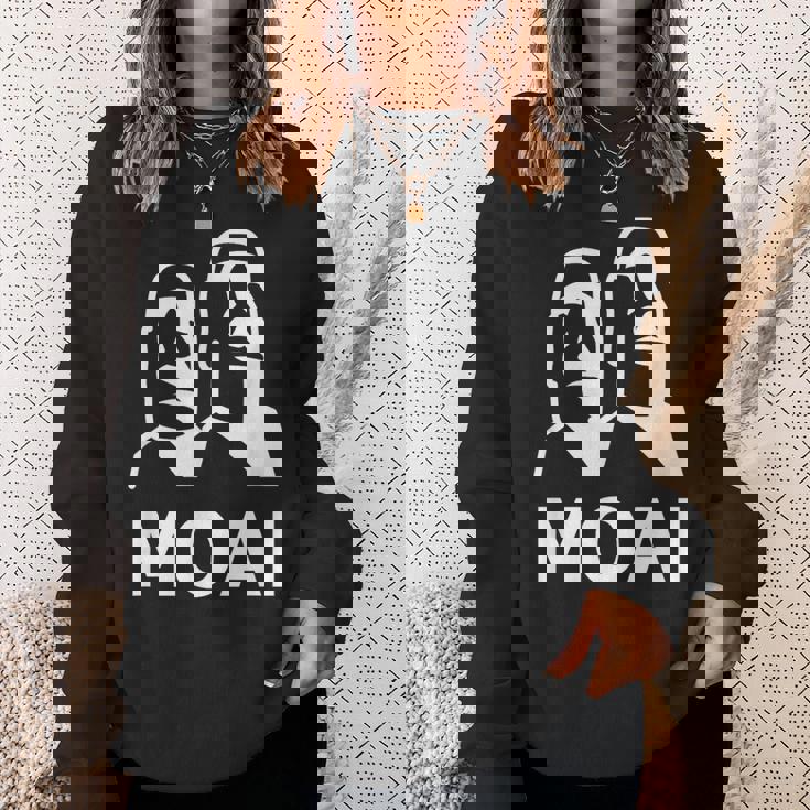 モアイ像 イースター島の頭 ポリネシア スウェットシャツ 彼女への贈り物