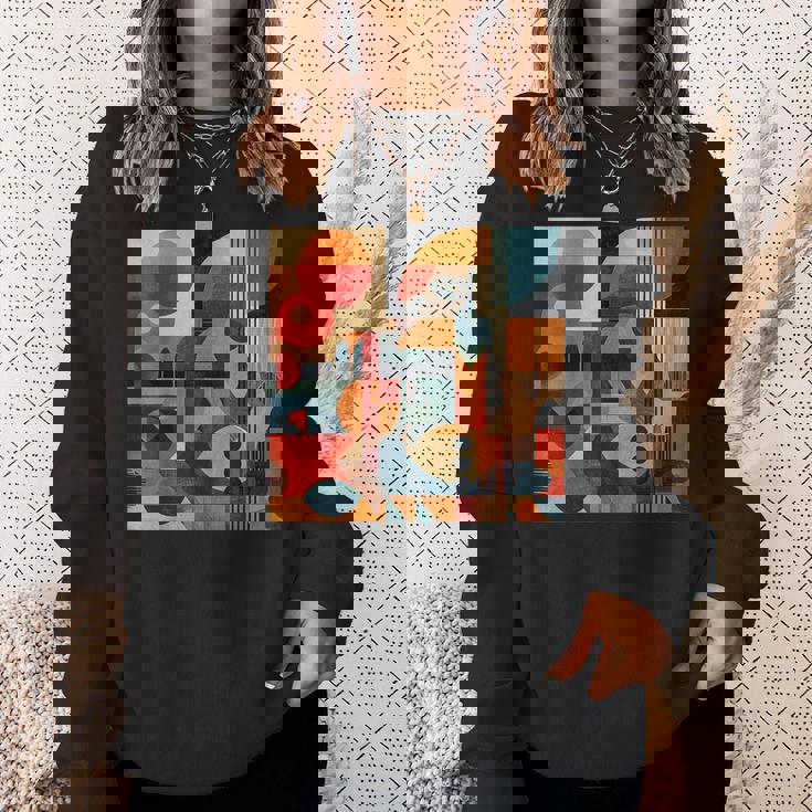 モダン 抽象 パターン ボーホー 抽象 幾何学 スウェットシャツ 彼女への贈り物