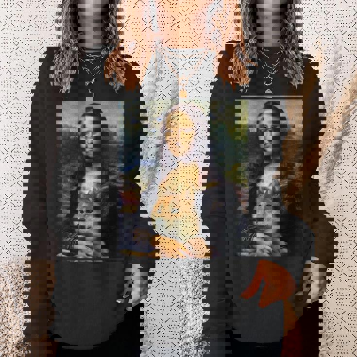 モナリサダヴィンチ プリントシャツ 柴犬とモナリサ スウェットシャツ 彼女への贈り物