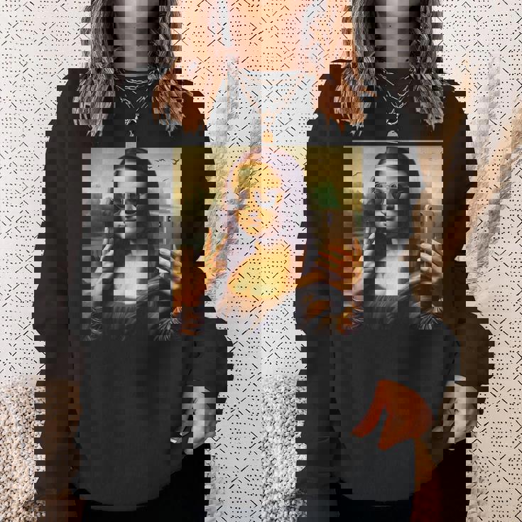 モナリザ・サングラスとセルフィー スウェットシャツ 彼女への贈り物