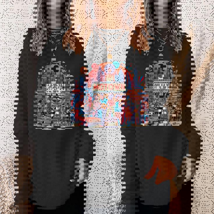 モータウン時代の懐かしい音楽デザイン スウェットシャツ 彼女への贈り物