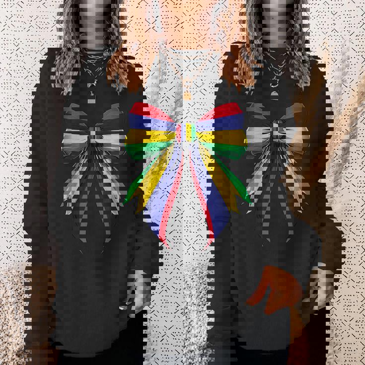 モーリシャス国旗 モーリシャスのプライド コケットリボン スウェットシャツ 彼女への贈り物