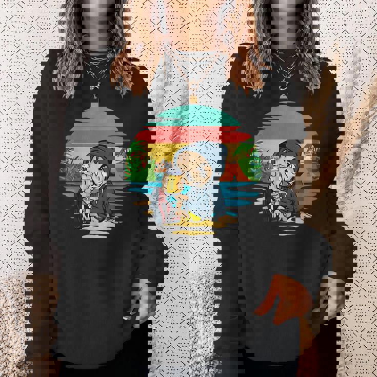 ヤシ、ビーチ、海、寒さ、太陽。 スウェットシャツ 彼女への贈り物