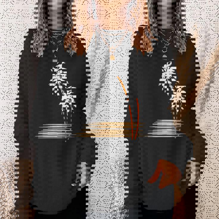 ヤシの木 夏 カラフル 胸 プリント ホリデー スウェットシャツ 彼女への贈り物