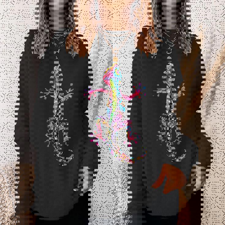 ヤモリ モチーフ トカゲ 爬虫類 ヤモリ トカゲ イグアナ ヤモリ スウェットシャツ 彼女への贈り物