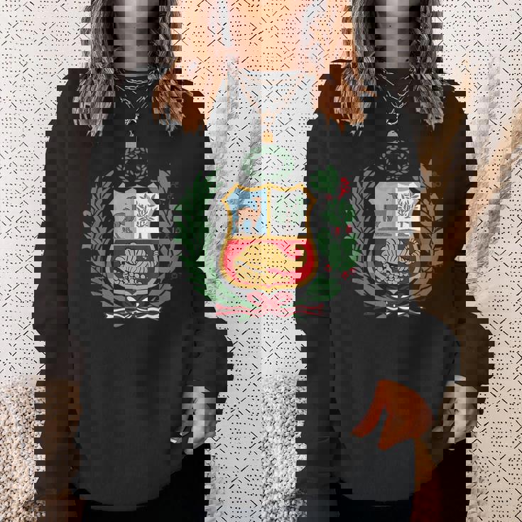 ユニセックス ペルーポロ ペルーストライプ レッド フットボール サッカー クレスト スウェットシャツ 彼女への贈り物