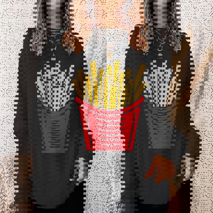 ユーモア 小さなミニマリスト シンプルなフライドポテト フライドポテト スウェットシャツ 彼女への贈り物