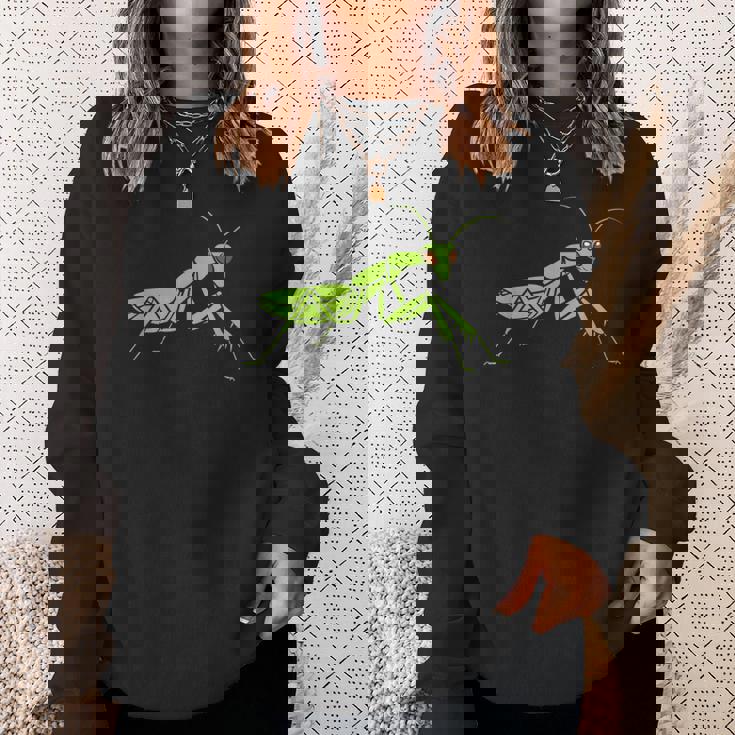 ユーモアのあるカマキリの昆虫 シンプルなカマキリ スウェットシャツ 彼女への贈り物