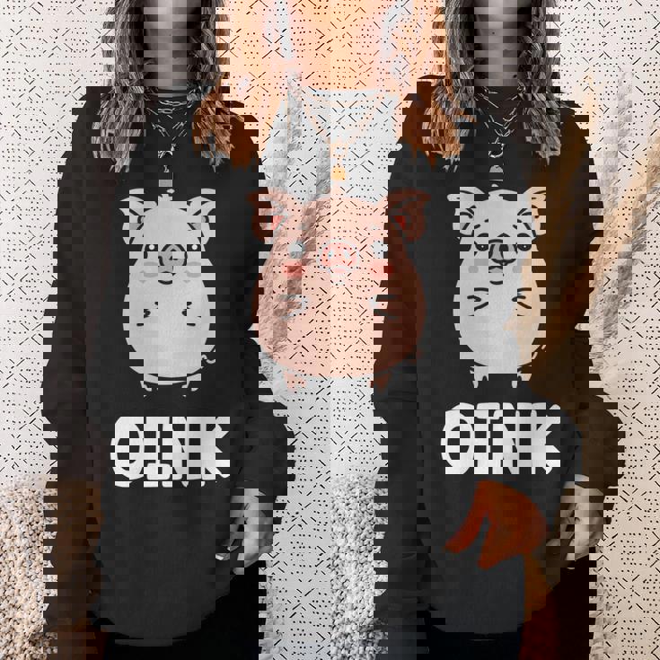 ユーモア豚 ミニマリスト かわいい 面白い豚 長袖tシャツ スウェットシャツ 彼女への贈り物