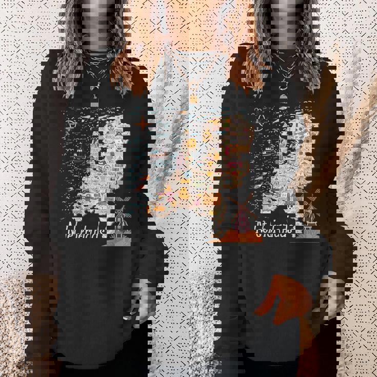 ヨーロッパ オランダ 地図 オランダ アムステルダム バケーション お土産 スウェットシャツ 彼女への贈り物