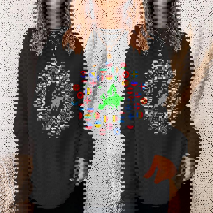 ヨーロッパ、ヨーロッパの旗、欧州連合の旗、ヨーロッパ地図。 スウェットシャツ 彼女への贈り物