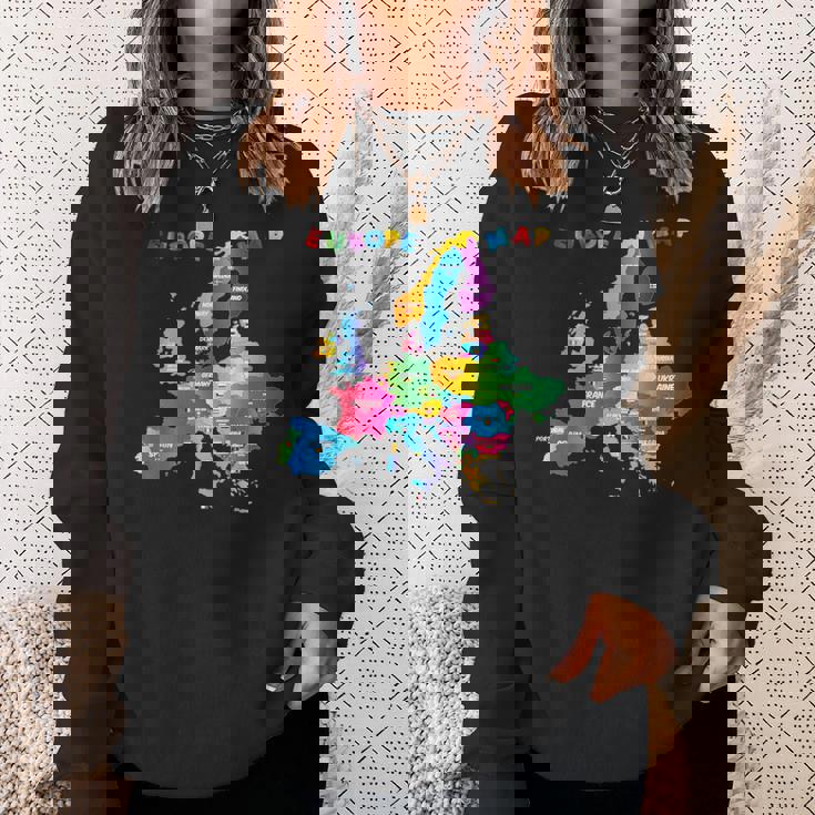 ヨーロッパ地図、国旗、ヨーロッパ諸国 スウェットシャツ 彼女への贈り物