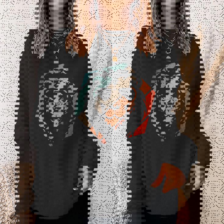 ライオン レトロスタイル ビンテージ スウェットシャツ 彼女への贈り物