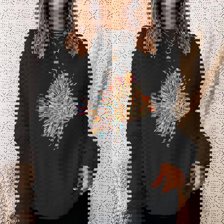 ライオンフィッシュ 動物 グラフィック アートワーク ライオンフィッシュ スウェットシャツ 彼女への贈り物