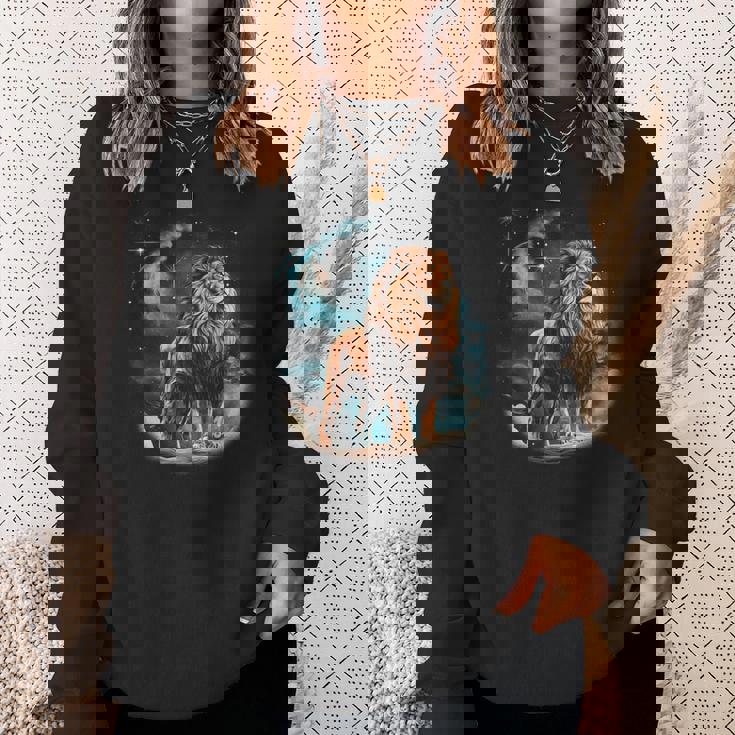 ライオン愛好家 カラフルな動物園の動物のライオン スウェットシャツ 彼女への贈り物