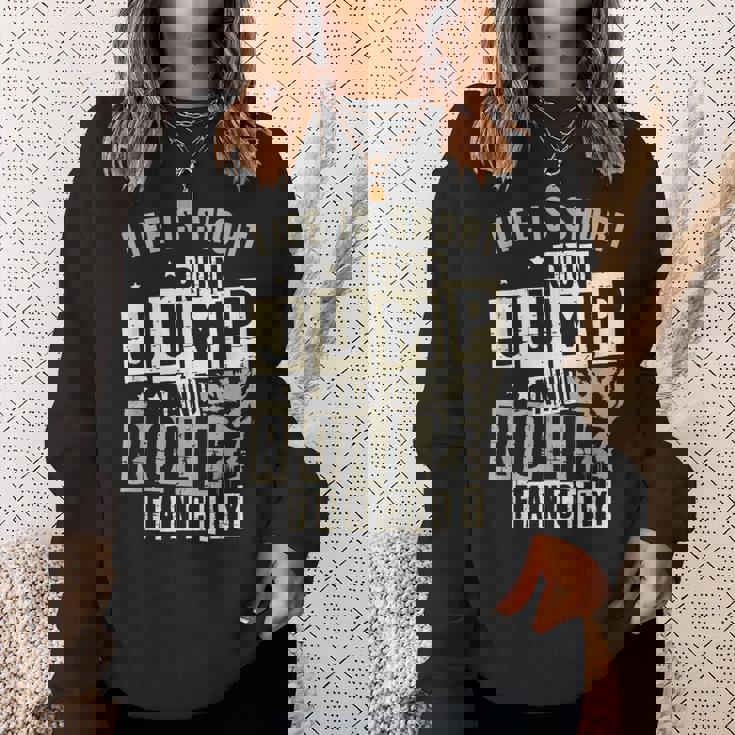 ライフ イズ ショート ラン ジャンプ アンド ロール 派手なフリーランニング パルクール スウェットシャツ 彼女への贈り物