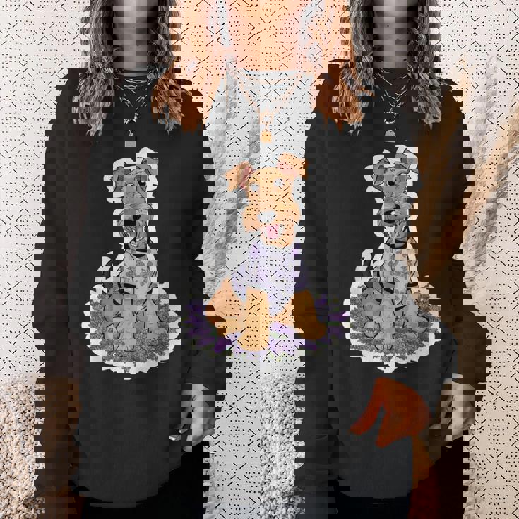 ライラックのエアデール テリア スウェットシャツ 彼女への贈り物