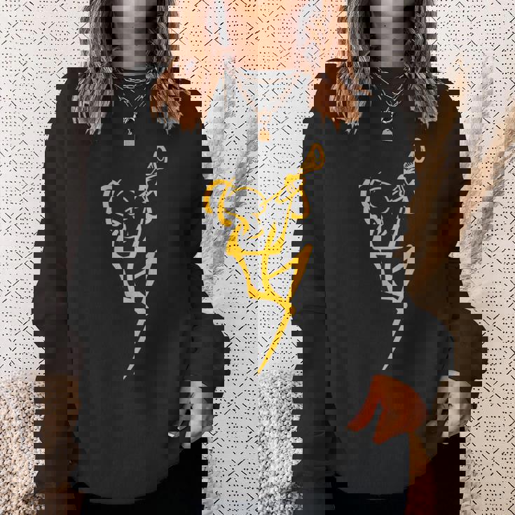 ラインアート トランペッター ジャズミュージシャン スウェットシャツ 彼女への贈り物