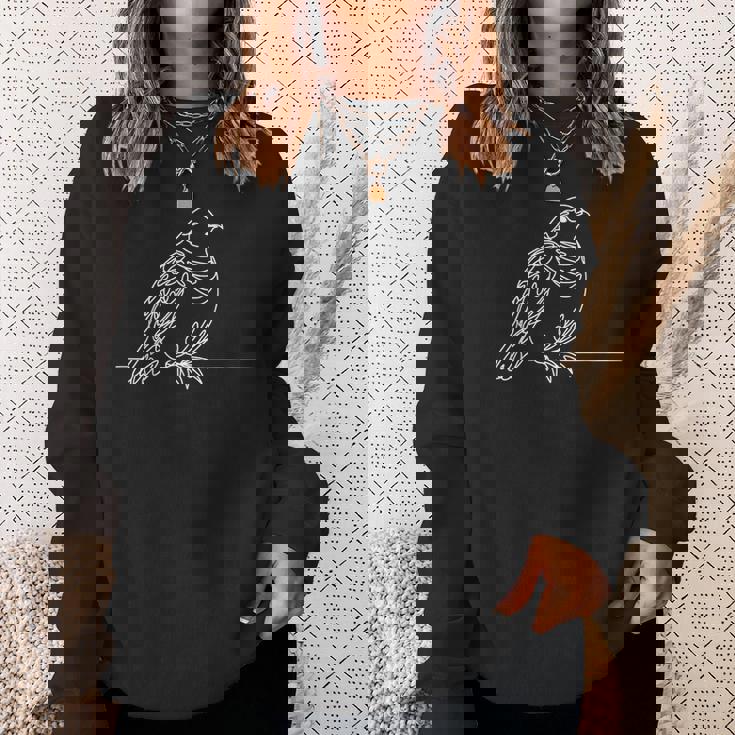 ラインアート 鳥・鳥類学者 ライチョウ スウェットシャツ 彼女への贈り物