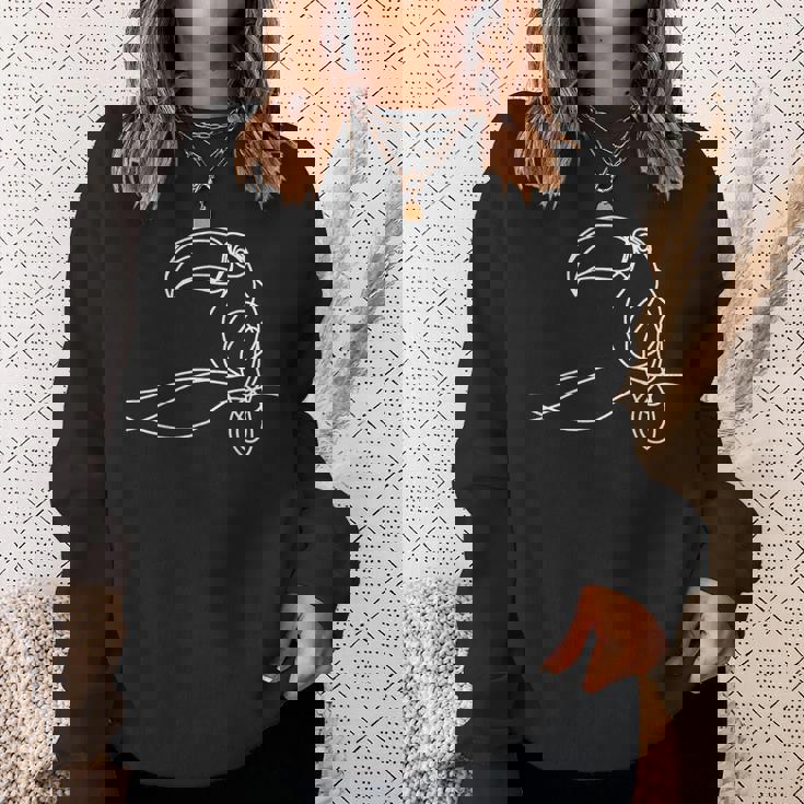 ラインアート 鳥類学者オオハシ スウェットシャツ 彼女への贈り物