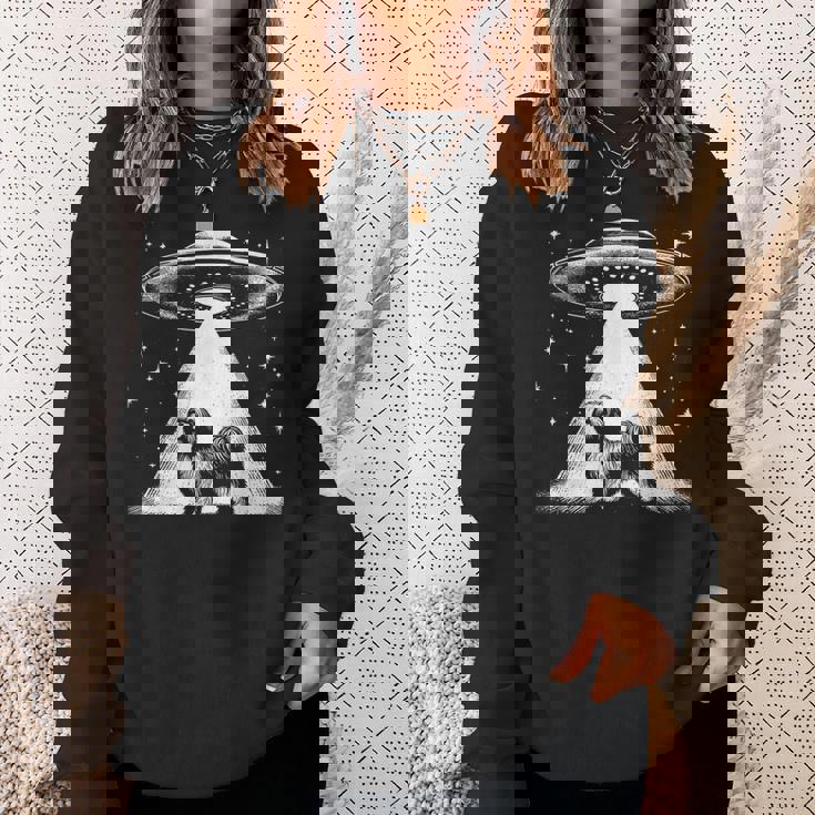 ラサ・アプソ・マム・ダッド・ドッグ-面白いエイリアンufo スウェットシャツ 彼女への贈り物