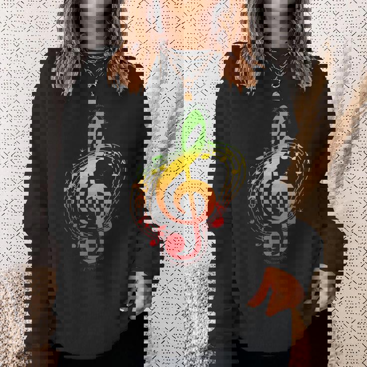 ラスタカラー音符、ジャマイカ風音楽、レゲエ スウェットシャツ 彼女への贈り物