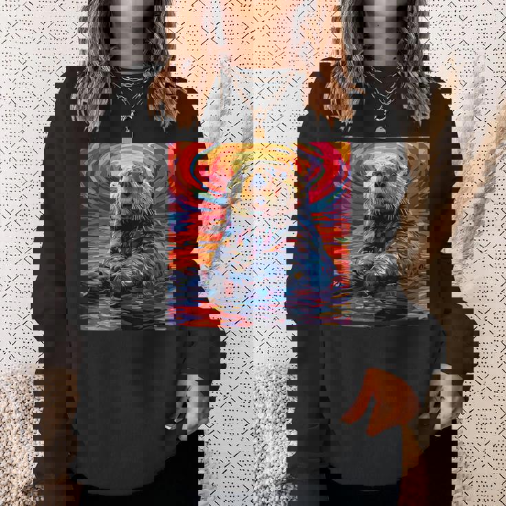 ラッコ カラフル グラフィック スウェットシャツ 彼女への贈り物