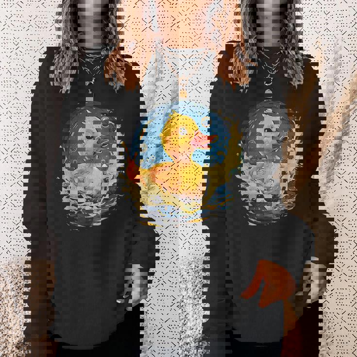 ラバーアヒル 水泳 お絵かき 水彩 ゴム ア スウェットシャツ 彼女への贈り物