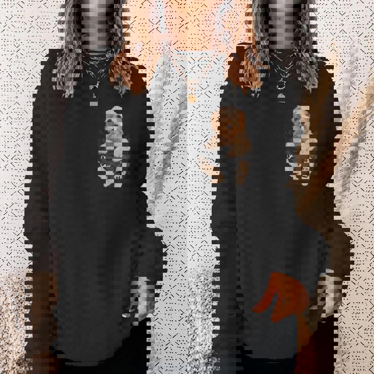 ラブラドゥードル愛好家のためのポケットに入った面白いラブラドゥードル。 スウェットシャツ 彼女への贈り物