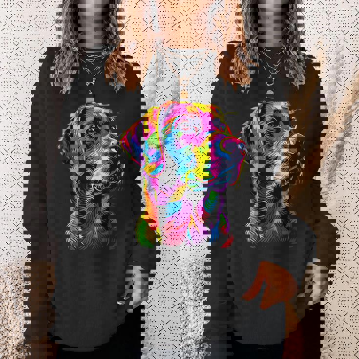 ラブラドールレトリバー カラフルカラー ポップアート グラフィック 犬 ラブラドール スウェットシャツ 彼女への贈り物