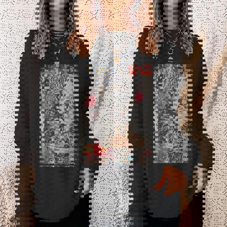 ラーメンヌードル 猫 ヴィンテージ 日本 Hip Hopヒップホップ かわいい オタク レトロ 猫 マンガ アニメ スウェットシャツ 彼女への贈り物