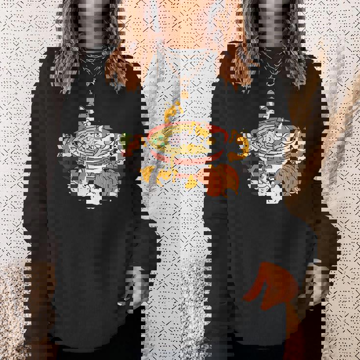 ラーメン寿司ウェルシュ・コーギー・ペンブローク犬 スウェットシャツ 彼女への贈り物