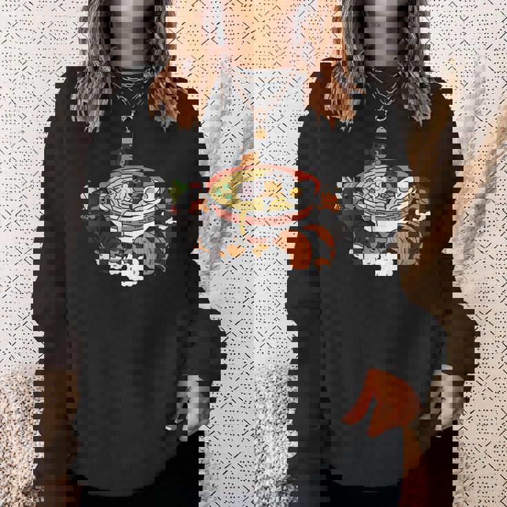 ラーメン寿司ダックスフント犬 スウェットシャツ 彼女への贈り物