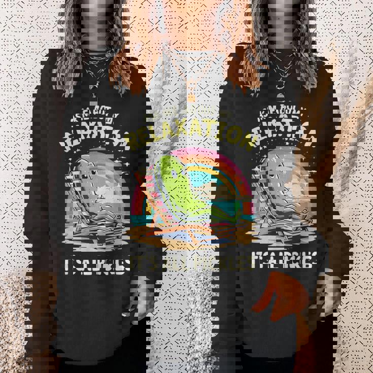 リラクゼーション聞いてピクルスモチベーション スウェットシャツ 彼女への贈り物