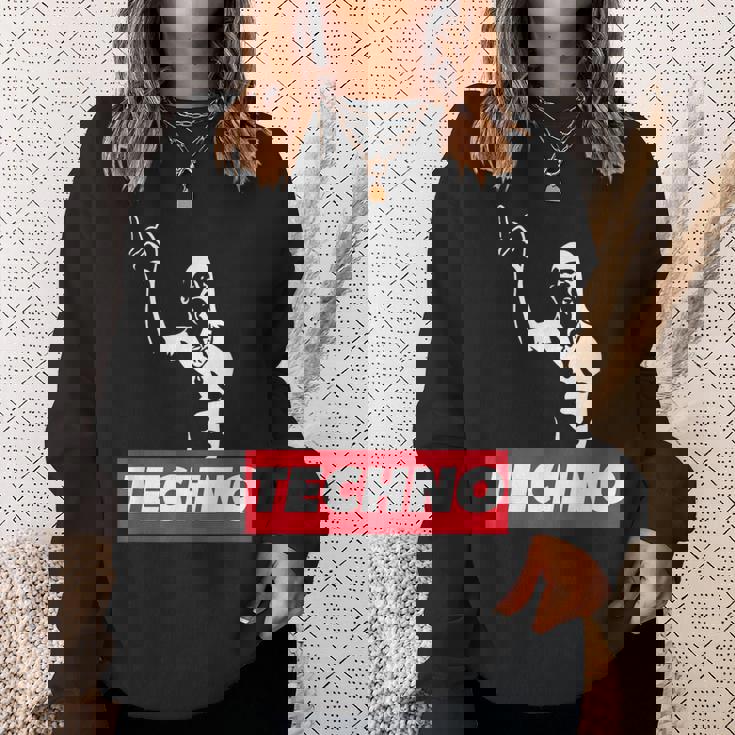 レイバー、Dj、ハードテクノパーティー、フェスティバルのためのテクノバイキング スウェットシャツ 彼女への贈り物