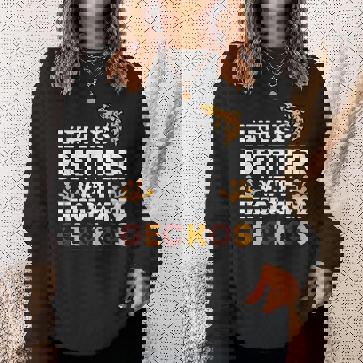 レオパード・ゲッコー愛好家 レオパード・ゲッコーと一緒なら人生はもっと楽しくなる スウェットシャツ 彼女への贈り物