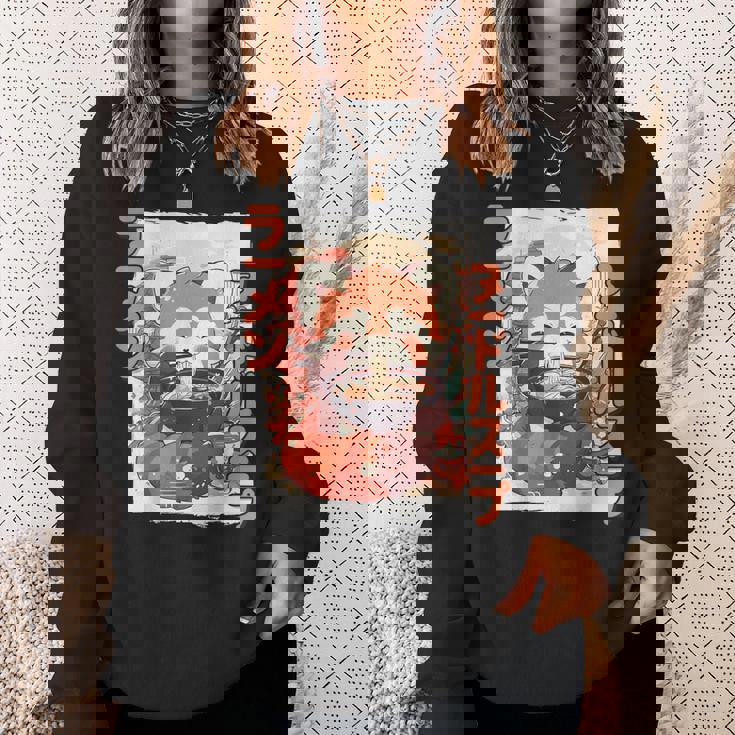 レッサーパンダ好きラーメン カワイイ猫 レッサーパンダラーメン スウェットシャツ 彼女への贈り物