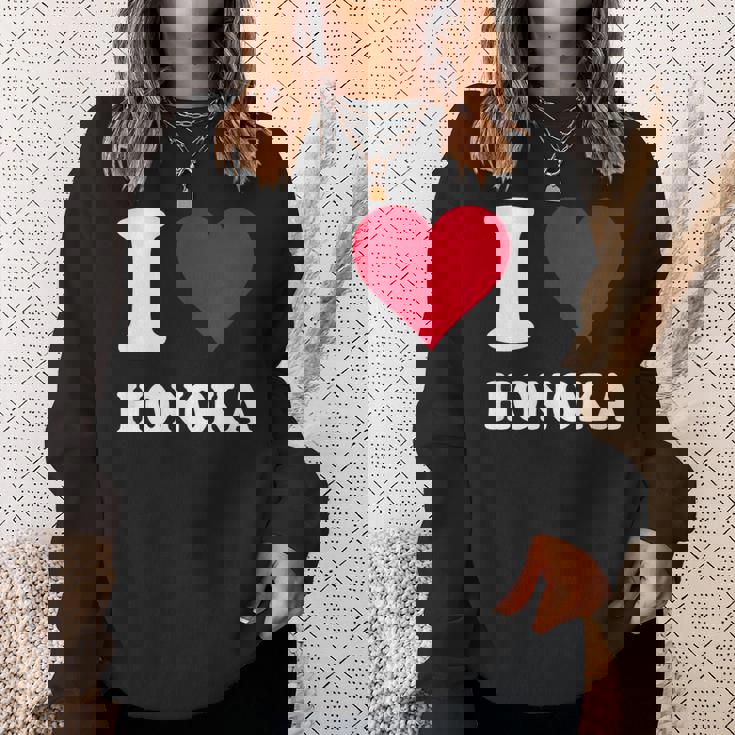 レッドハート I Love Honoka スウェットシャツ 彼女への贈り物