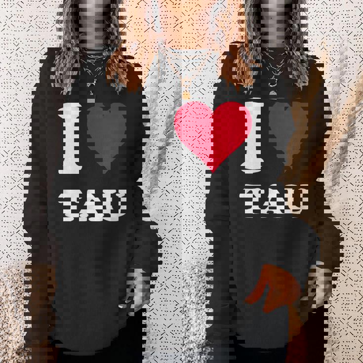 レッドハート I Love Tau スウェットシャツ 彼女への贈り物