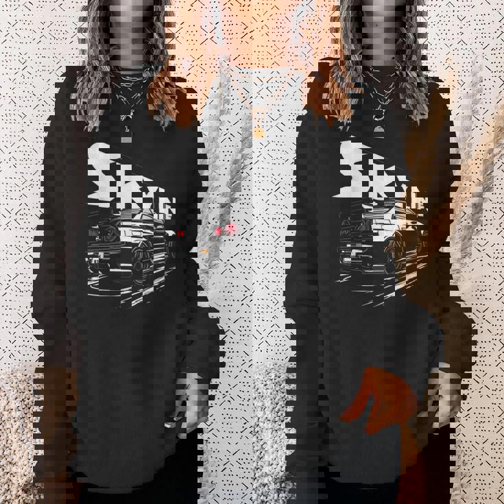 レトロ Jdm 日本語 ドリフト レーシング チューニング カー レジェンド スカイラインr34 スウェットシャツ 彼女への贈り物