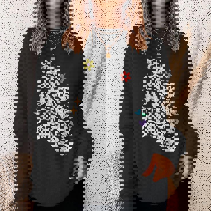 レトロ グルーヴィーなイム リンナ やってる リンナ 物事 面白い 母の日 スウェットシャツ 彼女への贈り物