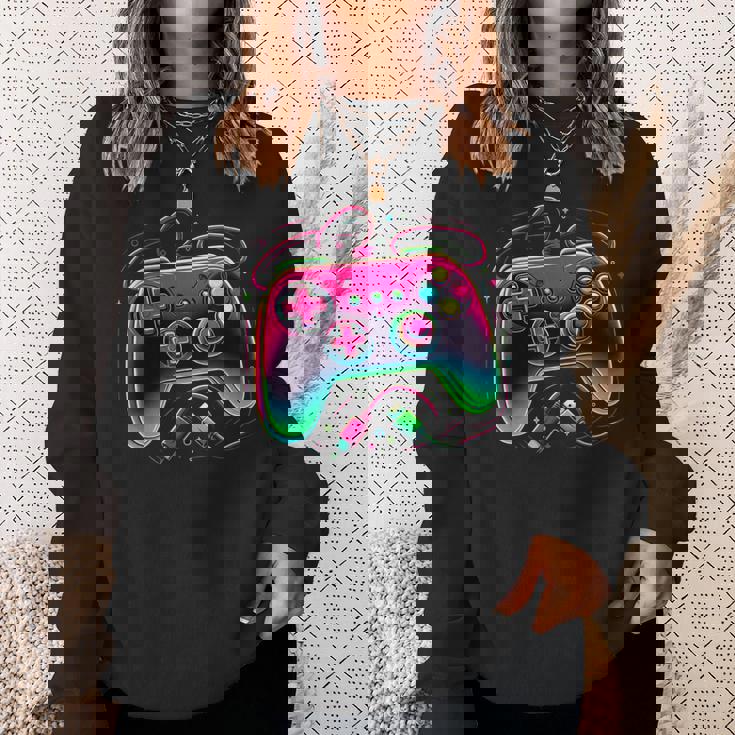 レトロ ゲーミング コントローラー ゲーマー ビデオ ゲーム コントローラー スウェットシャツ 彼女への贈り物