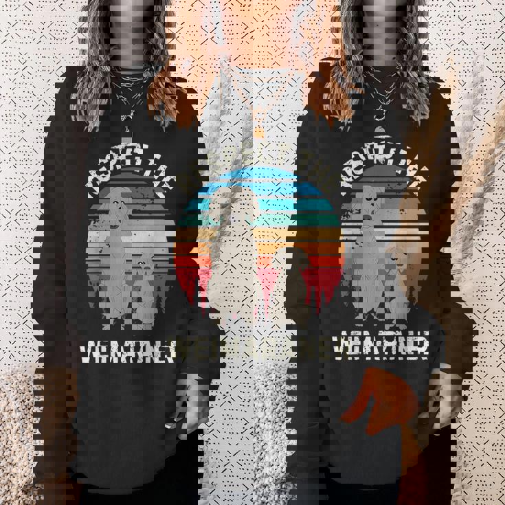 レトロ リスペクト ワイマラナー ヴィンテージ グランジ ワイマラナー 恋人 スウェットシャツ 彼女への贈り物