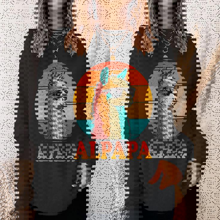 レトロ ヴィンテージ Alpapa アルパカ 恋人 ラマ 父の日 スウェットシャツ 彼女への贈り物