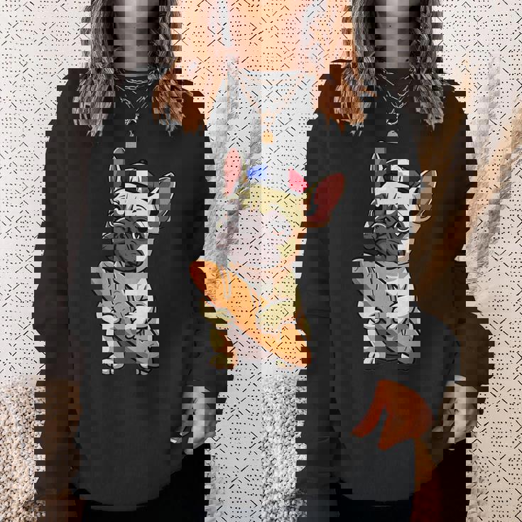 レトロ ヴィンテージ かわいい フレンチブルドッグ パリ お土産 ギフト スウェットシャツ 彼女への贈り物