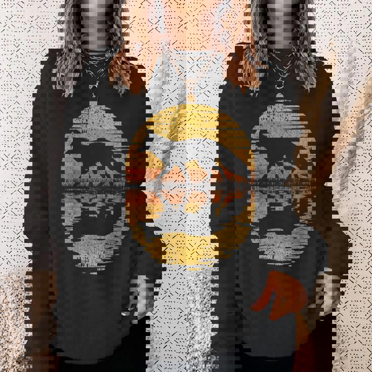 レトロ ヴィンテージ キツネ 反射 70年代 80年代 犬 動物 スウェットシャツ 彼女への贈り物