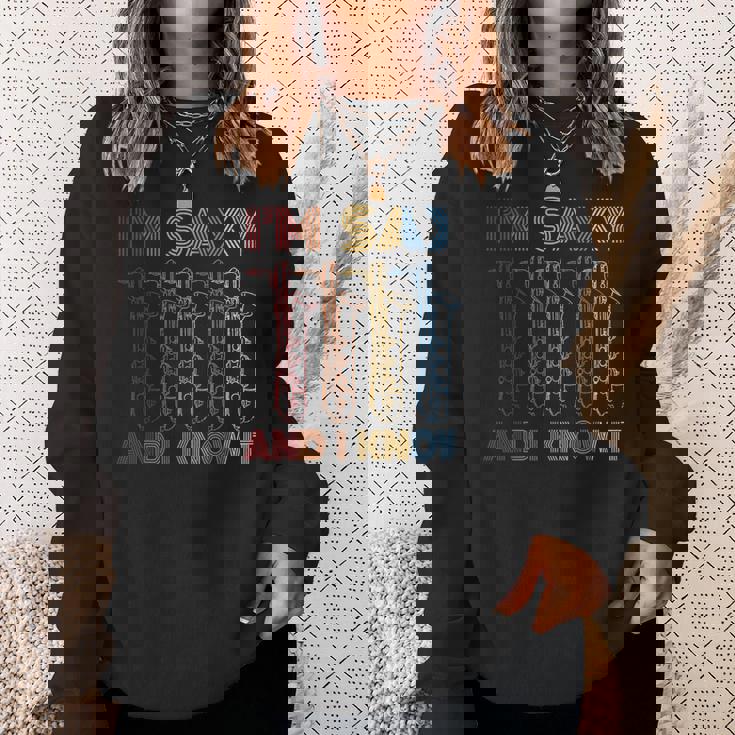 レトロ ヴィンテージ サックス ジャズ 音楽 バリトン サックス スウェットシャツ 彼女への贈り物