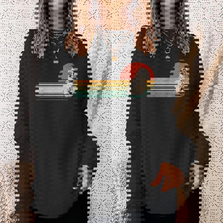 レトロ ヴィンテージ シーズー 子犬 ペット 犬 恋人 シーズー ママ お父さん スウェットシャツ 彼女への贈り物