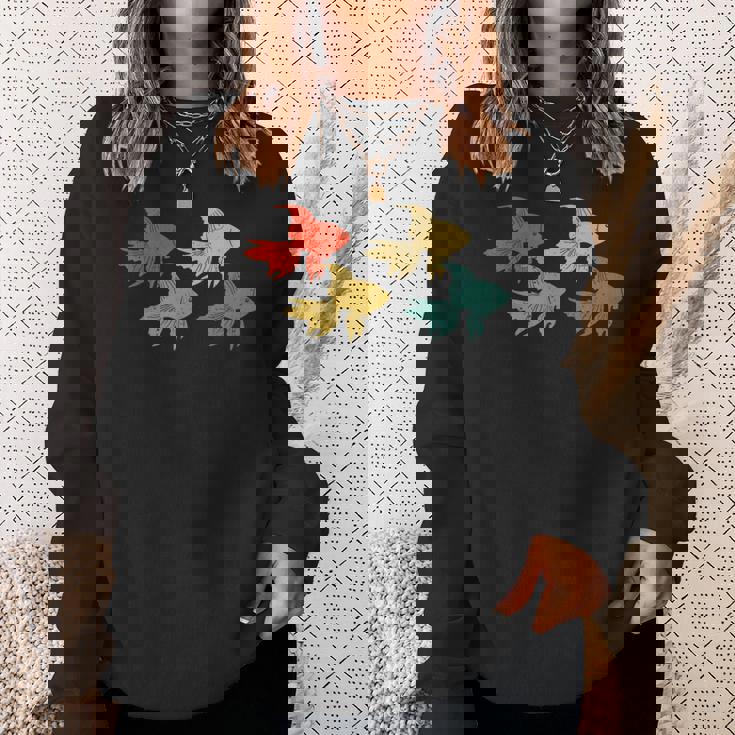 レトロ 魚 金魚 水族館 水 動物 スウェットシャツ 彼女への贈り物