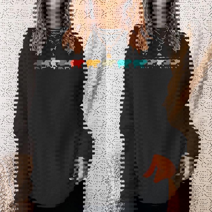 レトロなカピバラシルハウトデザイン カピバラミームげっ歯類 スウェットシャツ 彼女への贈り物